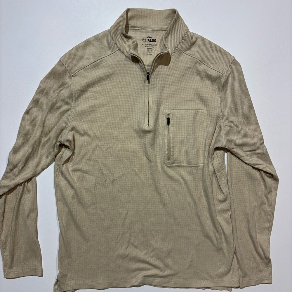 01 Algo Tan Zip Up Pullover - Large